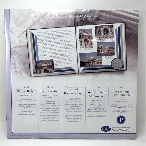Creative Memories 12x12 Ruled Scrapbook Pages RCM-12R Lined Refill 5 Sheet White - Picture 1 of 3